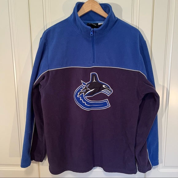 NHL Other - NHL Vancouver Canucks 1/4 zip 2-tone pullover fleece sweater men's size small